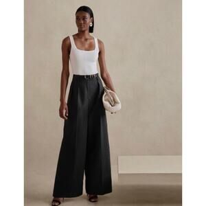 Banana Republic Cruise Wide Leg Trouser Pants in Black